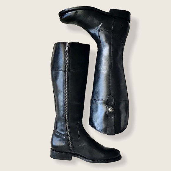 $438 Frye Jayden Button Black Tall Knee High Real Leather Vintage Riding Boot - Picture 16 of 16